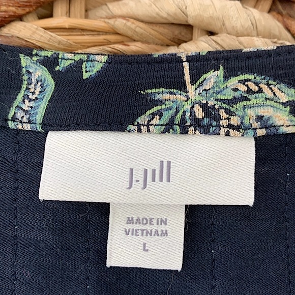 J Jill Floral Print Trimmed Knit Dress - Picture 11 of 14